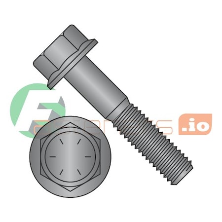 Newport Fasteners Grade 8, 7/16"-14 Flange Bolt, Black Phosphate Steel, 2-1/2 in L, 300 PK 174550